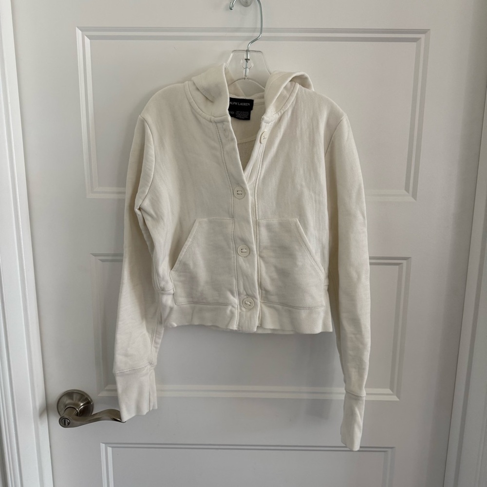 Ralph Lauren kids white hoodie - size M (8/10)